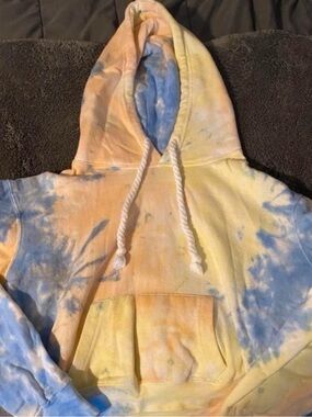 Exist Tie-Dye Hoodie in Yellow, Blue & Peach
